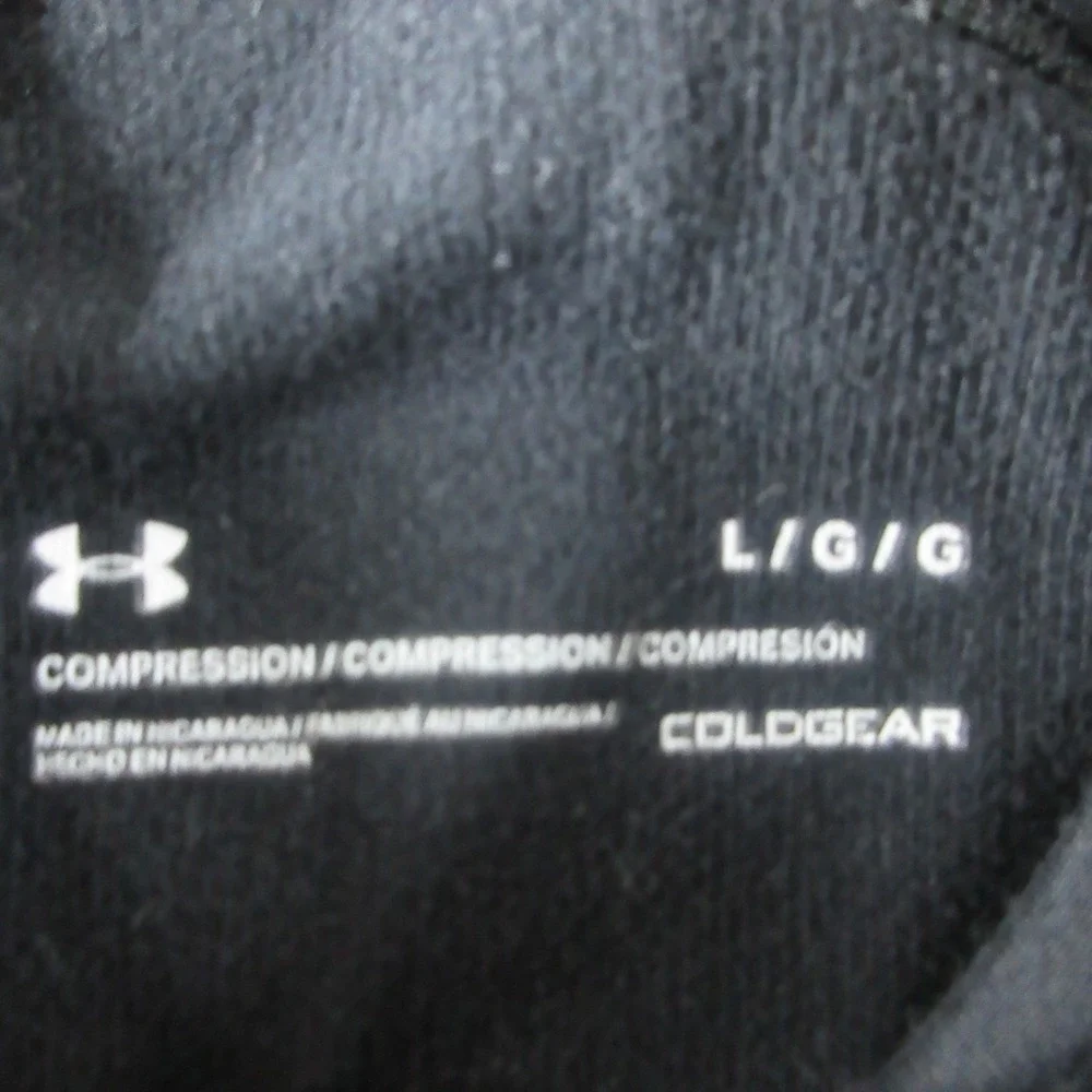 Under Armour Compression Shirt Mens L Black Long Sleeve Mock Neck Coldgear Gym